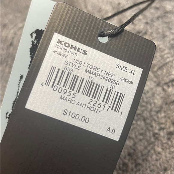 NWT Marc Anthony Heather Gray Zip-Up Knit Sweater - Picture 8 of 11